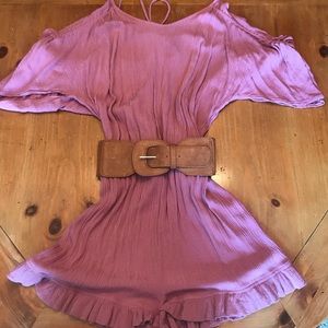 Blush Pink Off-Shoulder Romper
